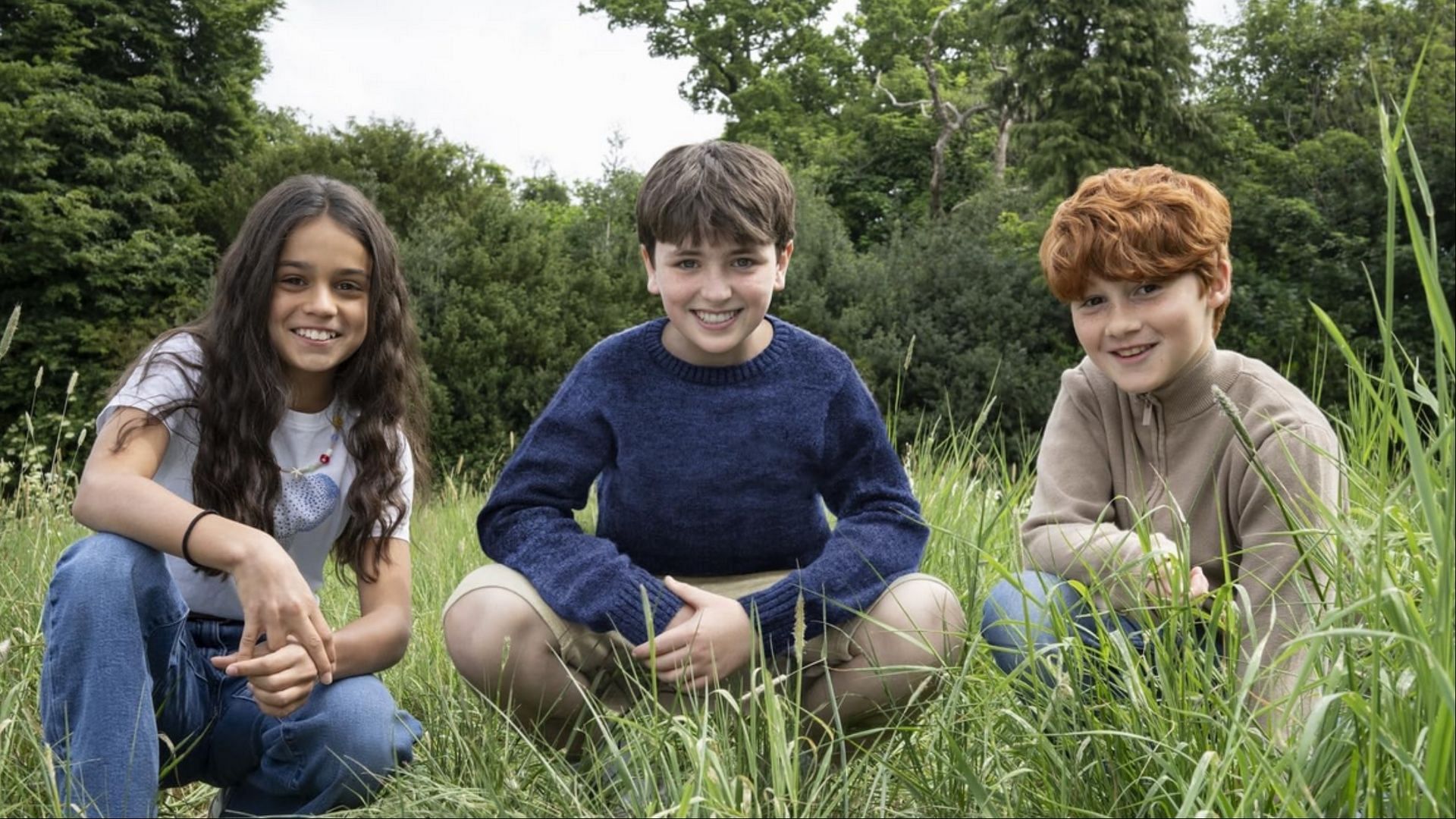 Dominic McLaughlin, Arabella Stanton, and Alastair Stout will portray Harry Potter, Hermione Granger, and Ron Weasley in HBO’s upcoming Harry Potter series. (Image via HBO)